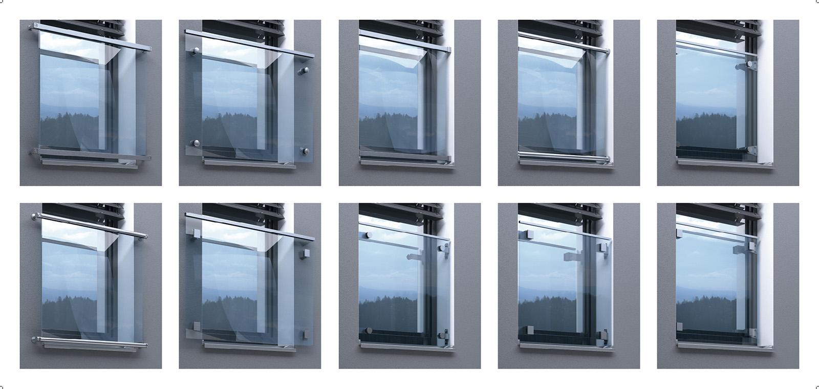 Montage- und Glasvarianten französischer Balkone in der Übersicht